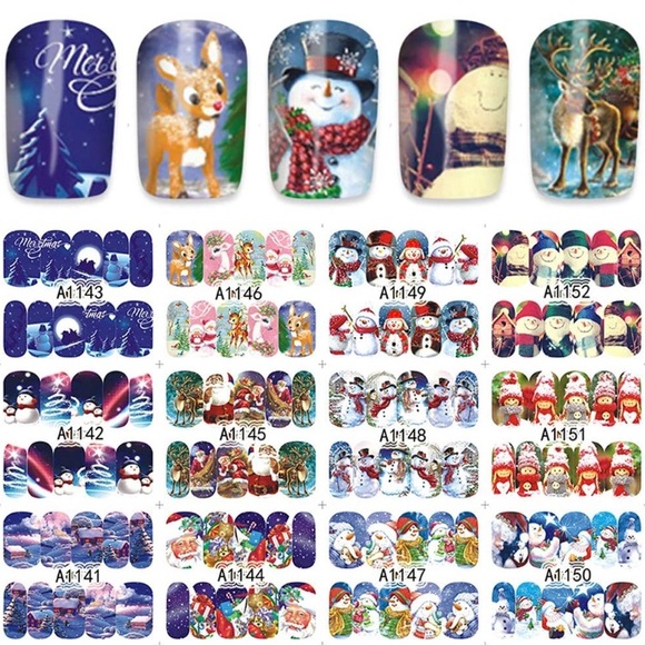 Other - BRAND NEW 12 FULL NAIL CHRISTMAS 🎄 WRAPS SET